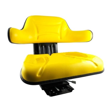 Sedile per trattore giallo con molleggio e base regolabile John Deere